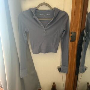 Aeropostale Blue Cropped Long Sleeve s/ Hoodie